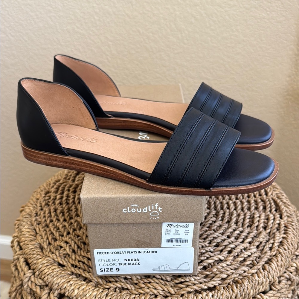 Madewell Black Leather Flats